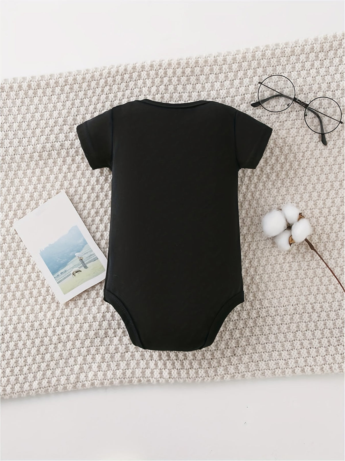 Baby Boy Big Sister Cotton Bodysuit in Black with Funny Family Lettering and Short Sleeves for Daily Wear