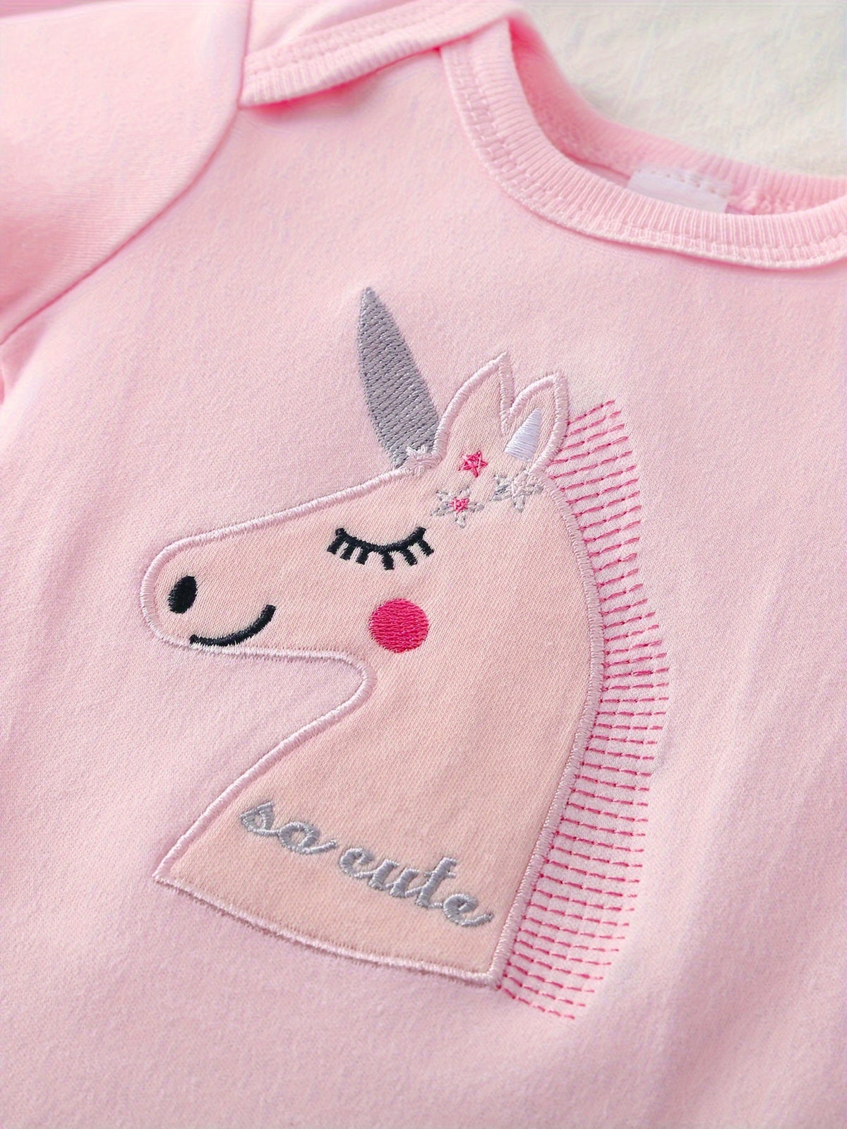 Baby Unicorn Bodysuits 5-Pack with Short Sleeves and Crotch Snaps in Pastel Prints for Everyday Outfits