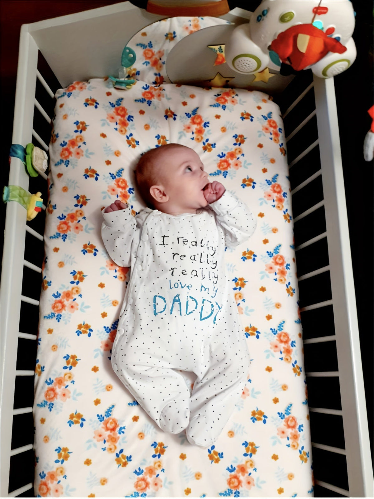 Baby Daddy and Mummy Footed Rompers 2-Pack with Long Sleeves and Family Slogan Prints for Everyday Outfits