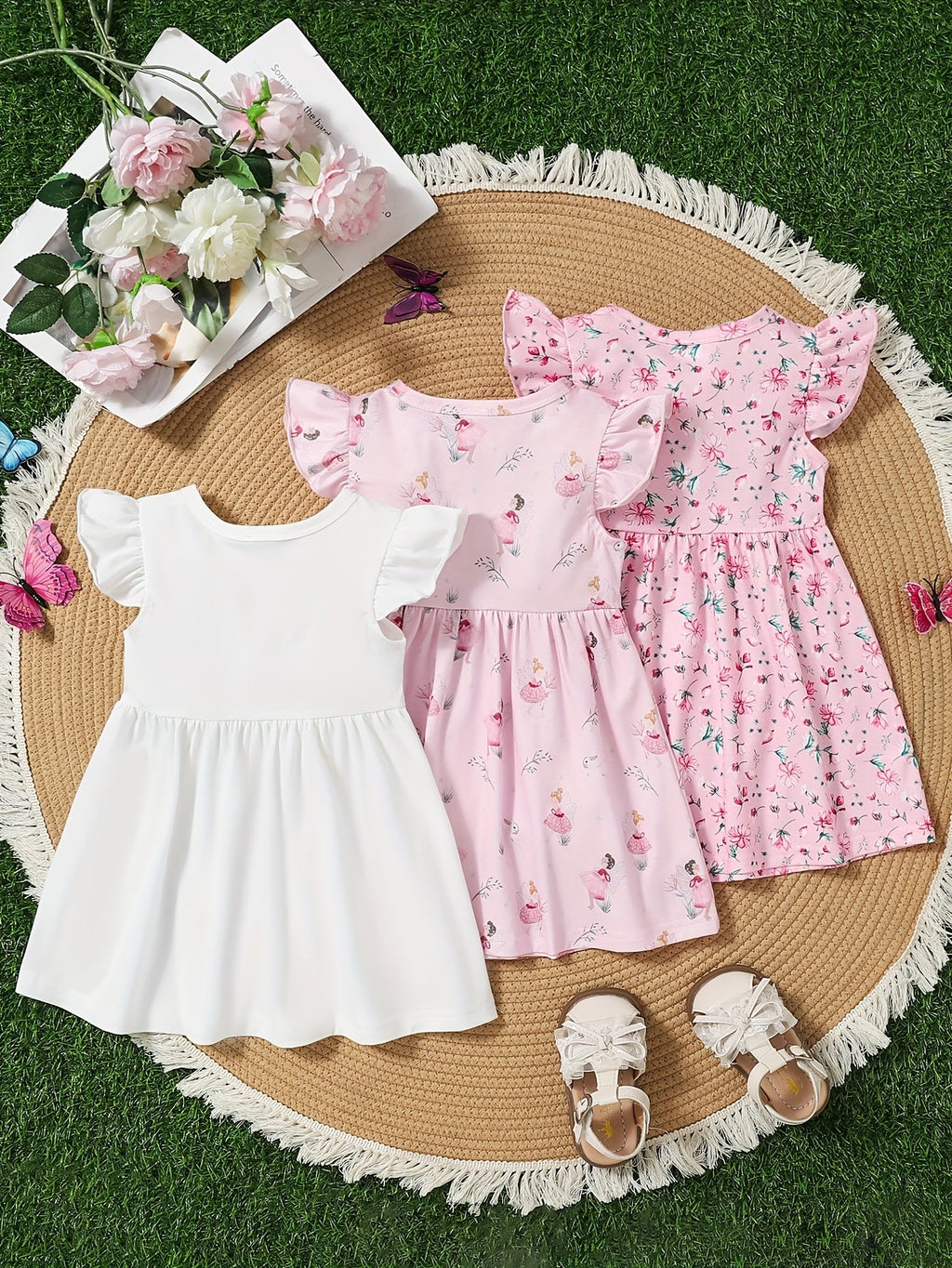 Baby Girl Dress Set - Coordinated Outfit – Sizes 9-12M–2-3Y