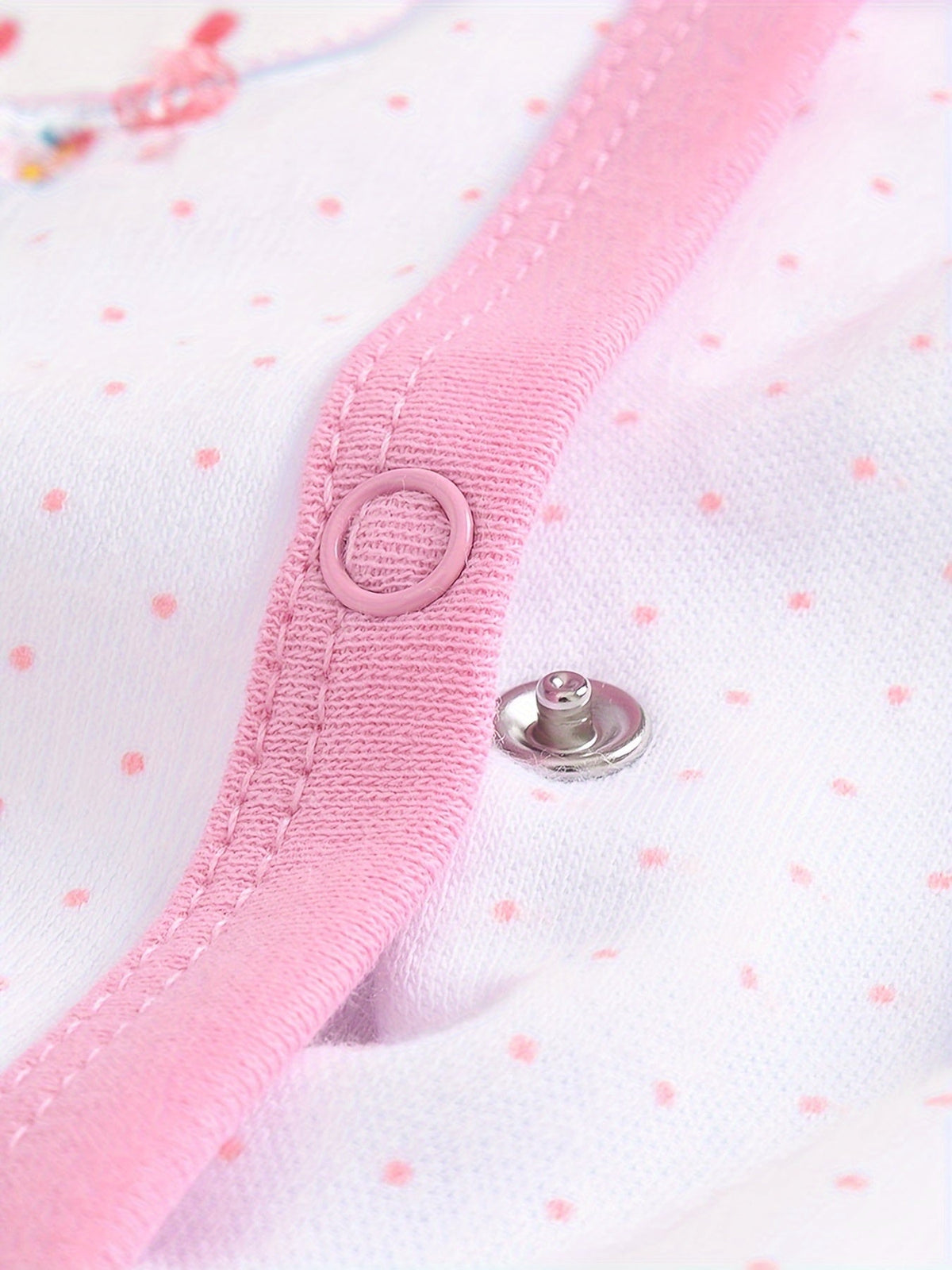 Baby Girls' Footed Rompers 3-Pack in Pink and White with Long Sleeves and Snap Fronts for Everyday Dressing