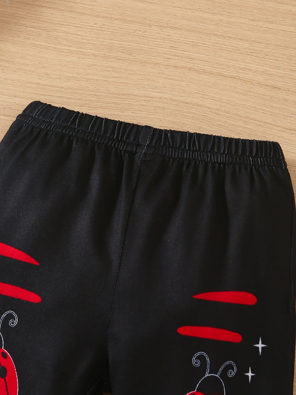 Baby Girls' Ladybug Outfit with a Ruffle Shoulder Long Sleeve Top and Matching Pants and Headband