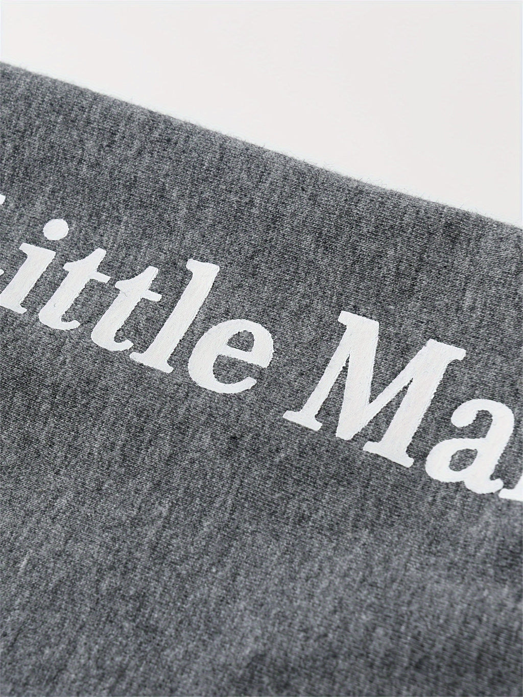 Baby Outfit Set with a Dad's Little Dude Bodysuit and Gray Pants Plus Matching Hat for Newborn Boys