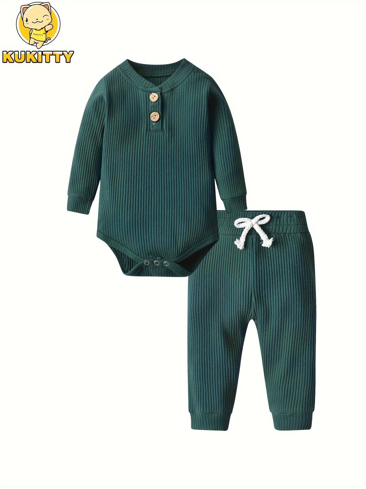 Baby Solid Color Outfit Set - Long Sleeve