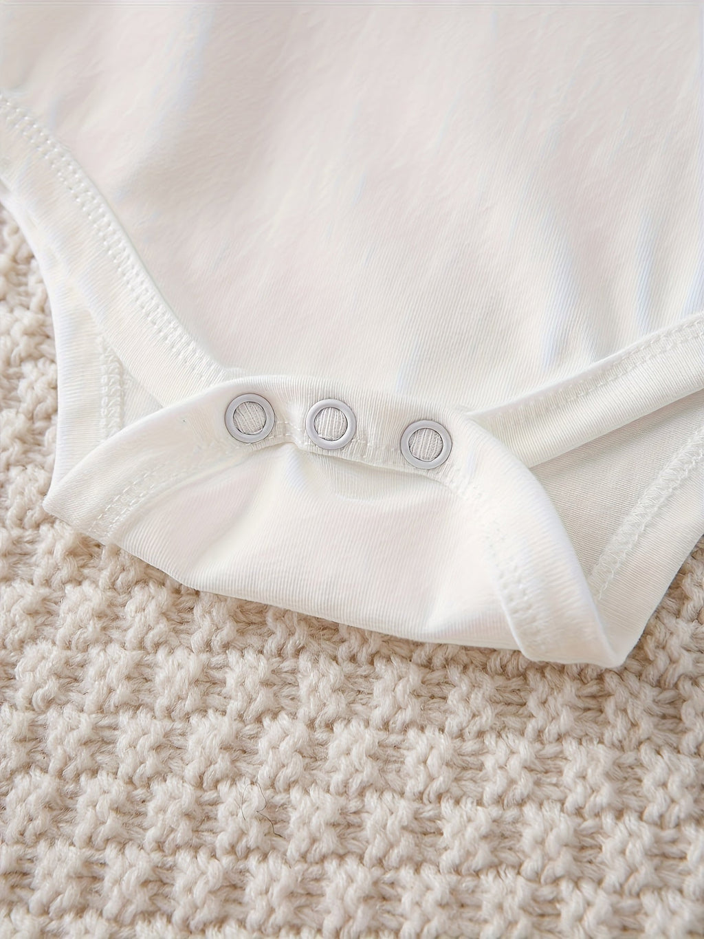 Baby Party My Crib 2AM Bodysuit in White with Short Sleeves and Crotch Snaps for a Playful Everyday Outfit