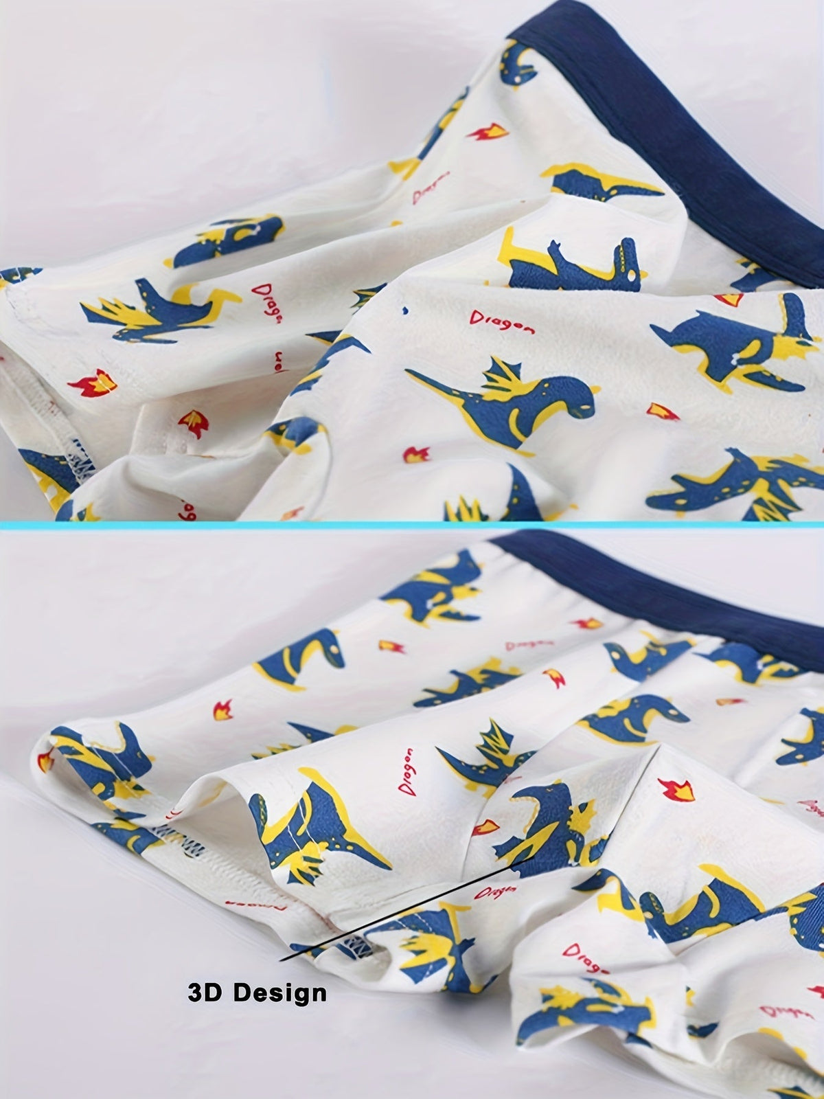 Boys' Cotton Blend Boxer Briefs Eight Pack with Dinosaur and Animal Prints for Everyday Underwear Changes