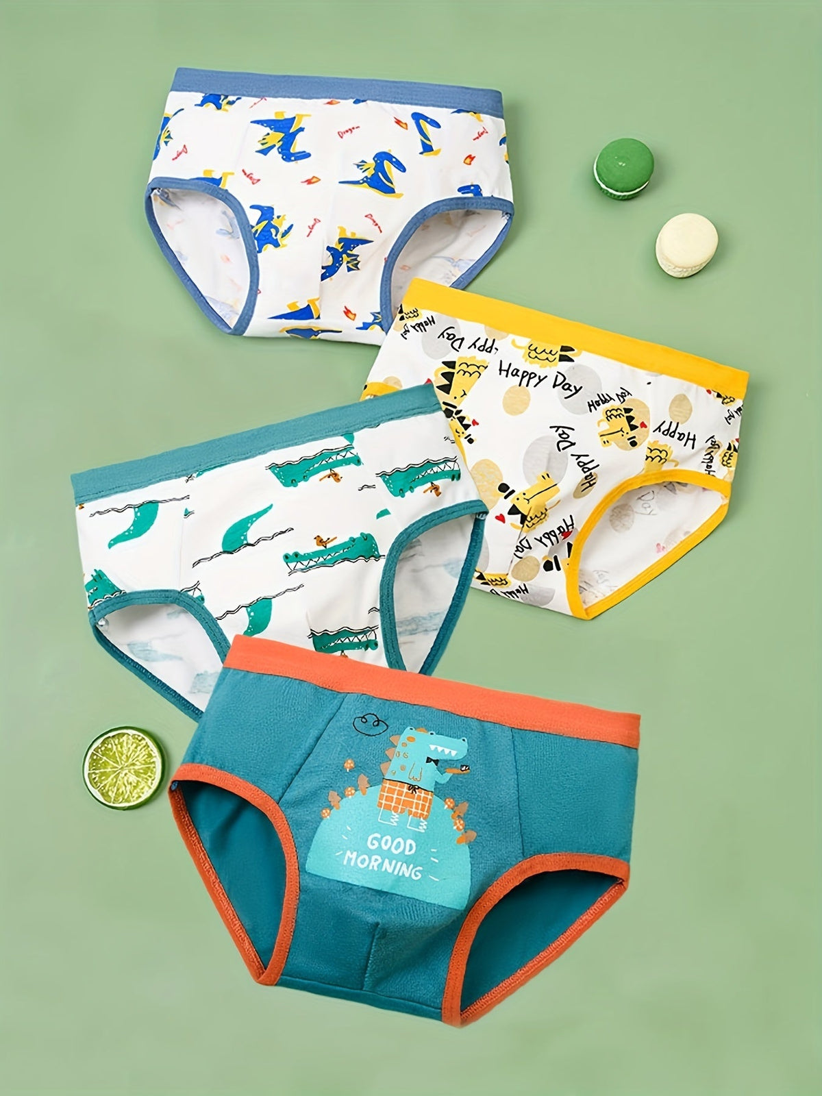 Boys' Animal Print Briefs Eight Pack with Crocodiles and Sea Themed Designs for Daily Underwear Changes