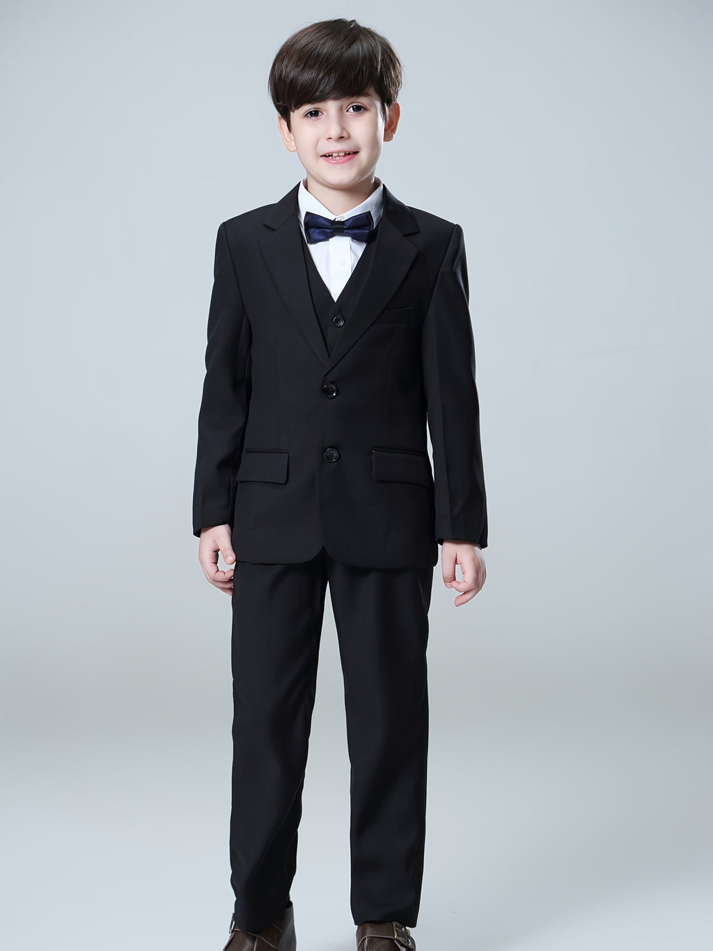 Boys' Three-Piece Formal Suit Set of Jacket, Vest and Trousers for Weddings and Special Occasions