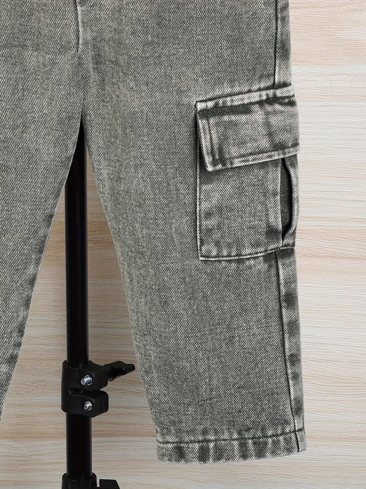 Baby Boys' Green Denim Cargo Set with a Button Front Jacket and Matching Pocket Pants for Casual Wear