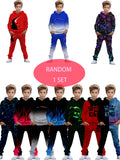Boys' Graphic Hoodie and Pants Set in a Random Printed Design for Coordinated Casual Everyday Outfits