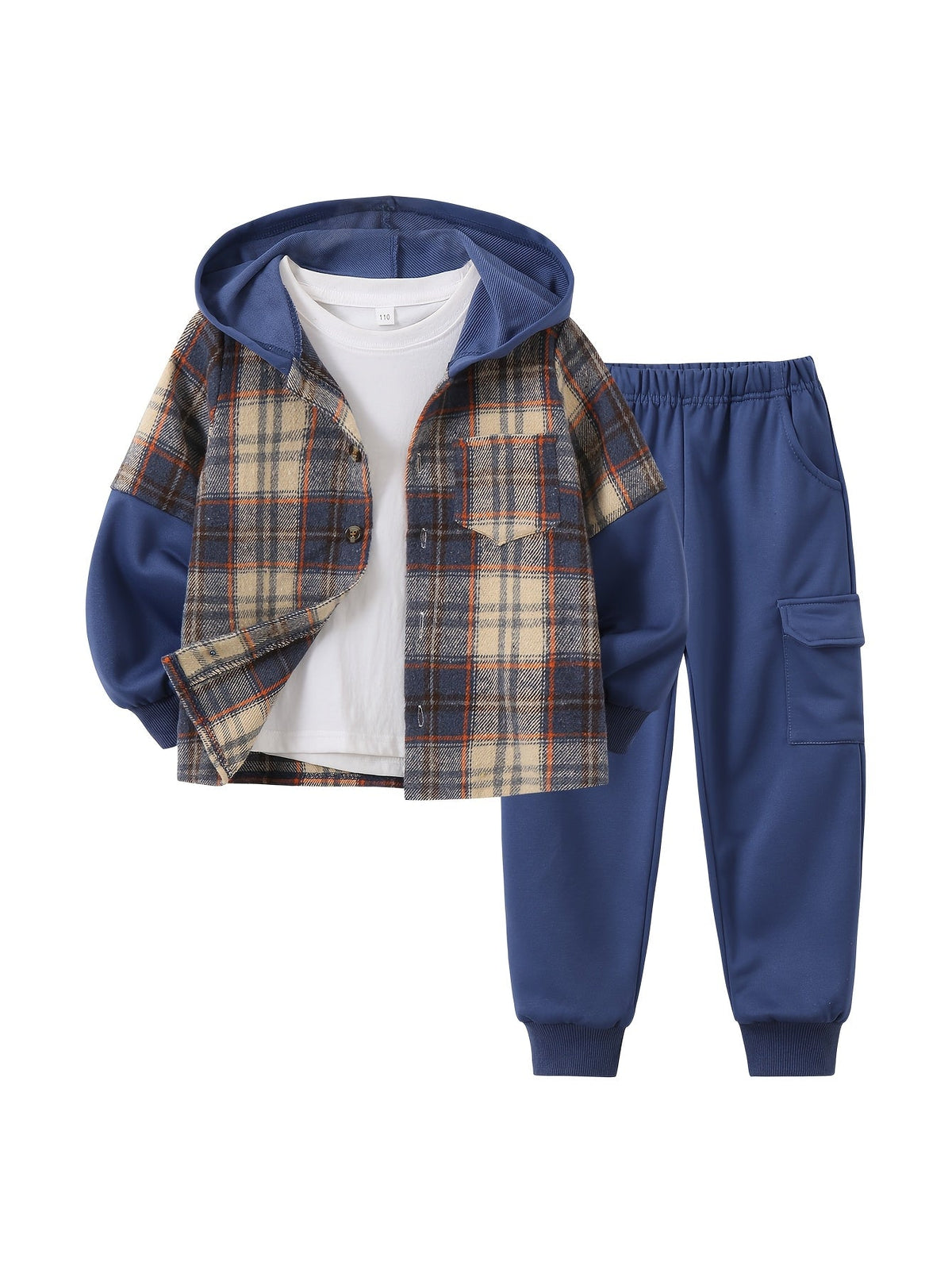 Boys' Plaid Outfit Set - Long Sleeve Winter