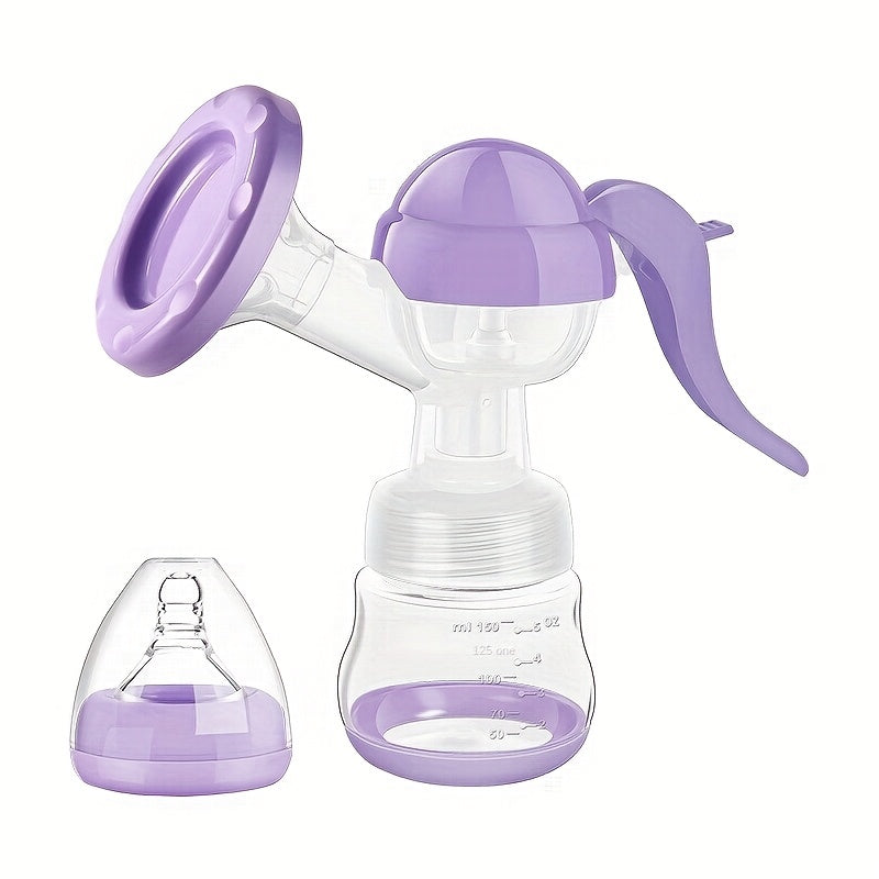 Manual Breast Pump with a Lever Handle and 5.07 Ounce Collection Bottle for Portable Milk Expression