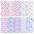 Burp Cloth Ten-Pack with Curved Shoulder-Friendly Shapes in Coordinated Prints for Everyday Feeding Care
