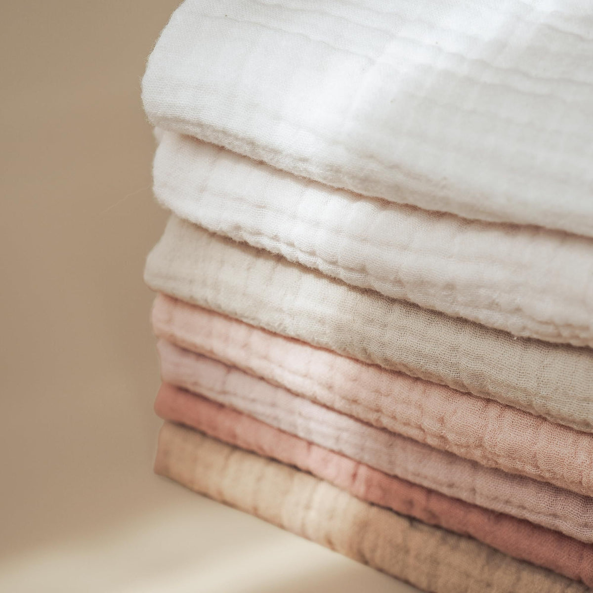Muslin Baby Washcloths in a Seven Pack of 11 Inch Squares for Bathing, Face Wiping and Daily Care
