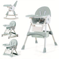 Folding Baby High Chair with an Adjustable Backrest and Feeding Tray for Supervised Mealtimes