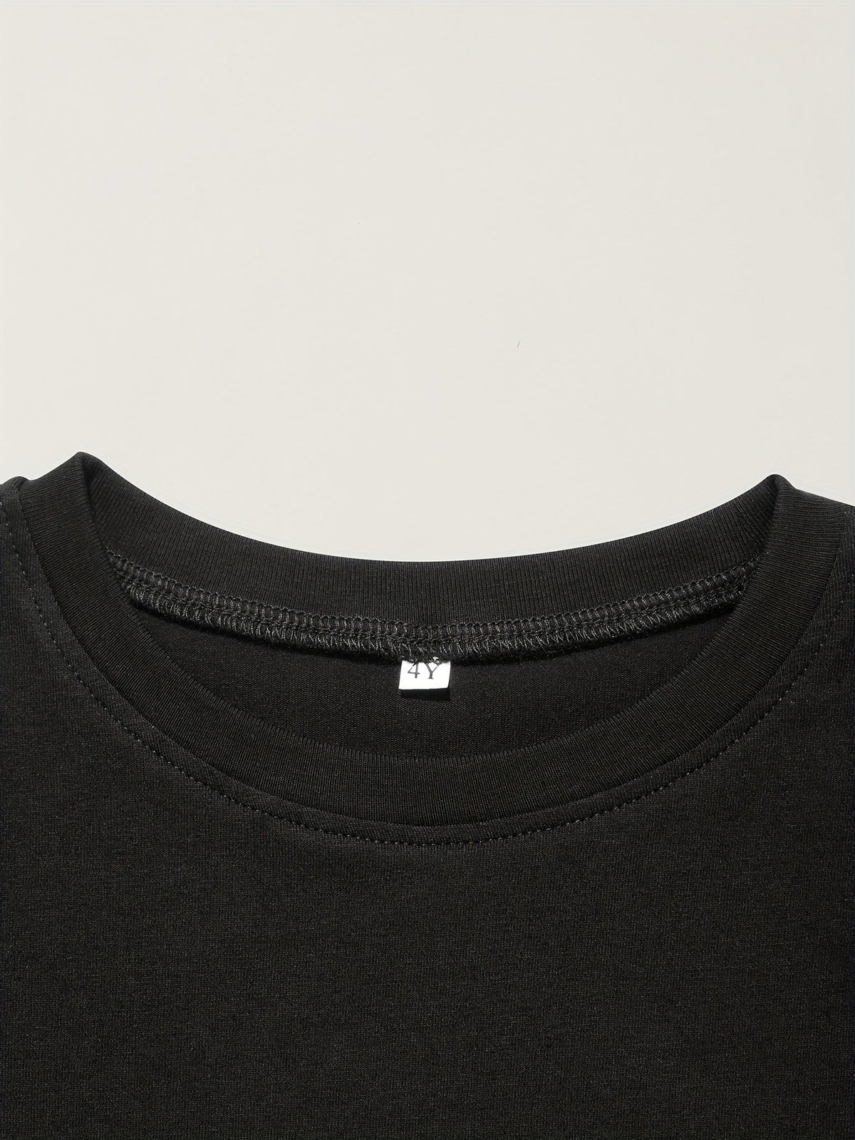 Girls' Kindergarten Era Cotton T-Shirt in Black with Colorful Lettering and Flowers for School Days