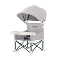 Portable Baby Booster Seat with a Canopy and Detachable Feeding Tray for Family Meals on Days Out